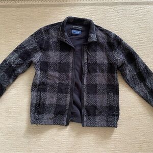 Patchwork sherpa jacket | black/grey